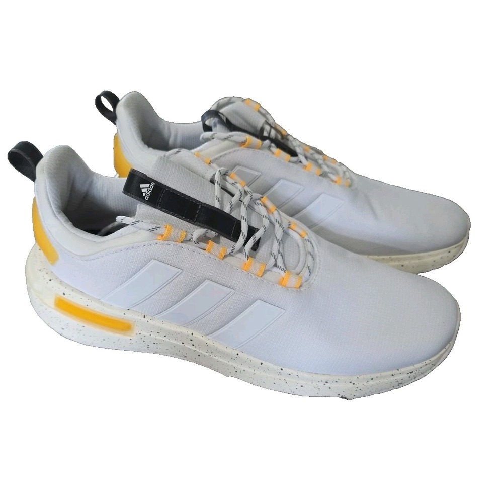 Adidas Men's Racer TR23 Athletic Sneakers Shoes  White/Yellow Size 11.5 New